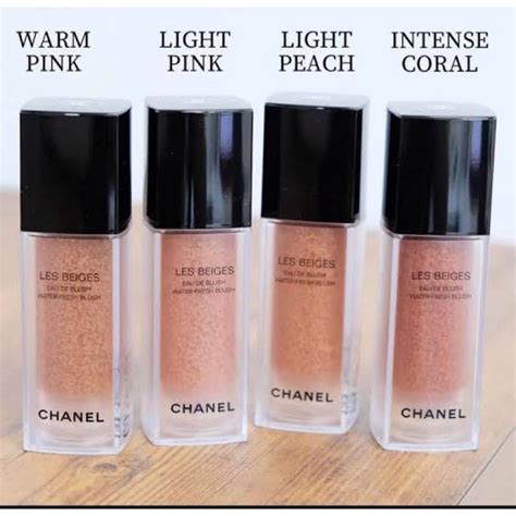 chanel water blush warm pink|Chanel light peach blush.